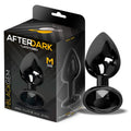 Blackgem Plug Anal Metalico con Joya Color Negro Talla M