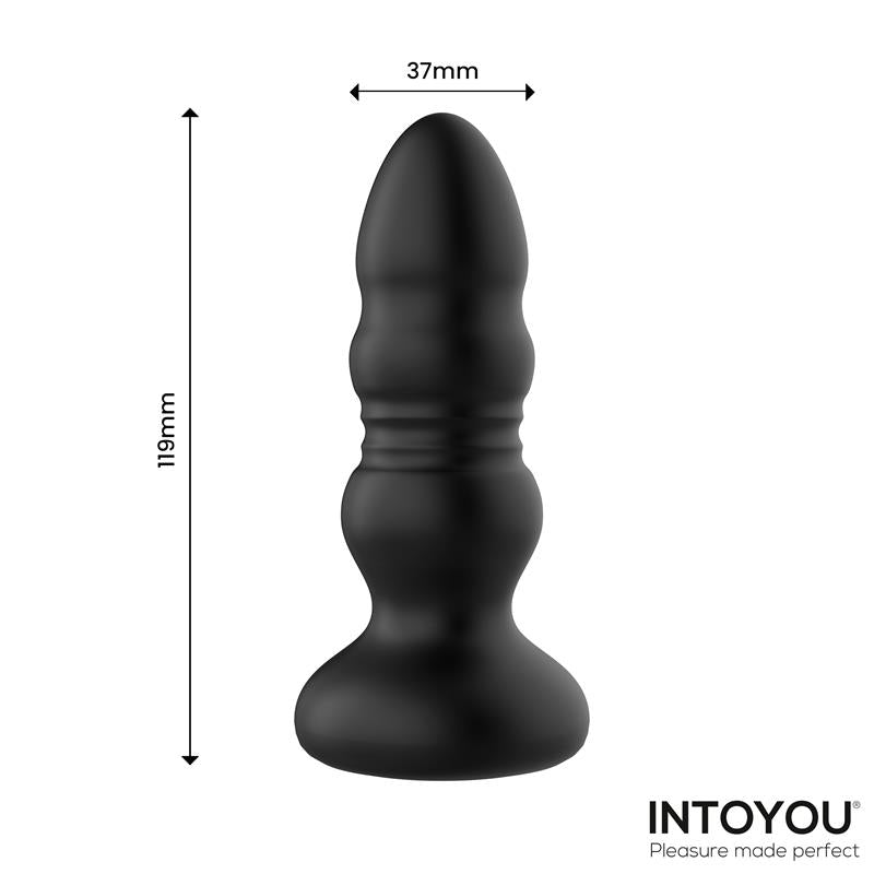 Krax Plug Anal con Vibracion Thrusting y Luz Led con Control Remoto