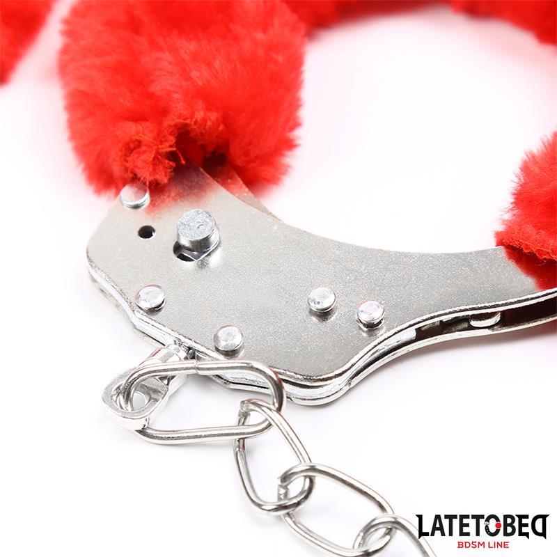 Esposas Pies Peluche Terciopelo Rojo