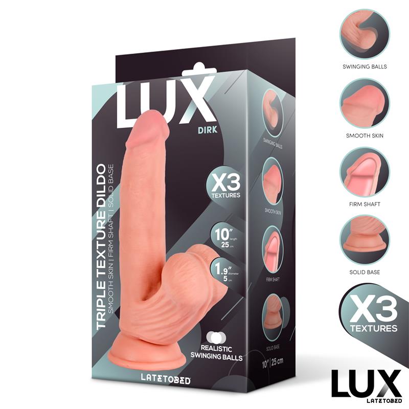 Dirk Dildo Triple Densidad con Testiculos Oscilantes 10