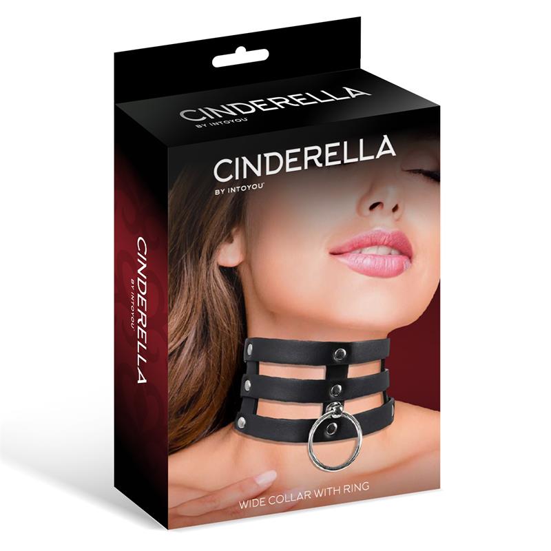 Collar Ancho con Aro Cuero Vegano Talla Unica