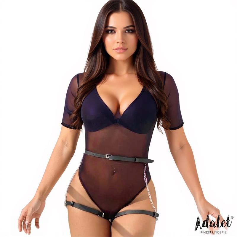 Oriana Cinturon Cuero Vegano con Cadenas Tall Unica