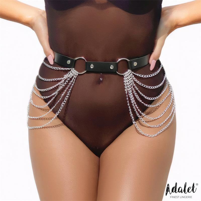 Nadine Cinturon Cuero Vegano con Cadenas Tall Unica