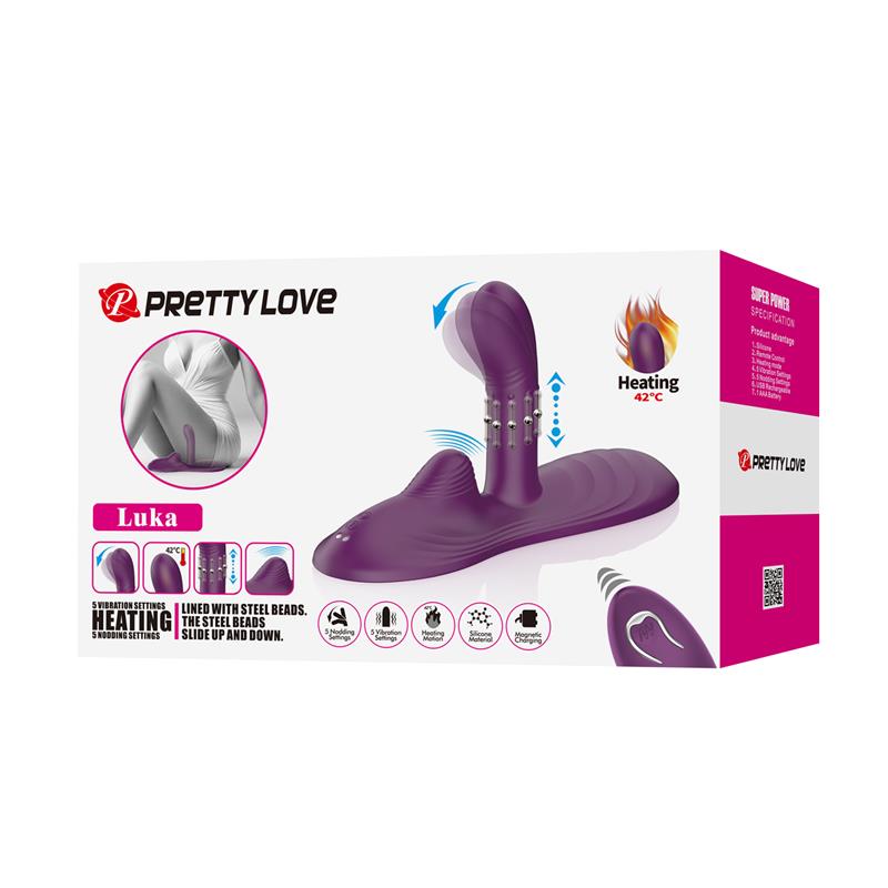 Luka Asiento con Vibrador con Finger Efecto Calor y Bolas Rotadoras
