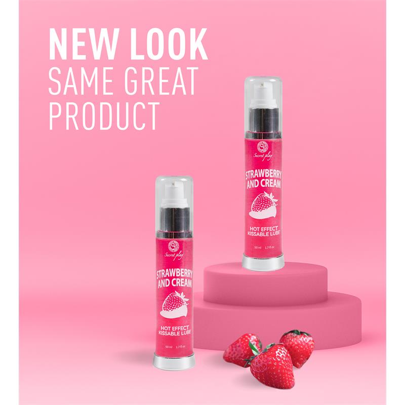 Lubricante Efecto Calor Fresas con Nata 50 ml