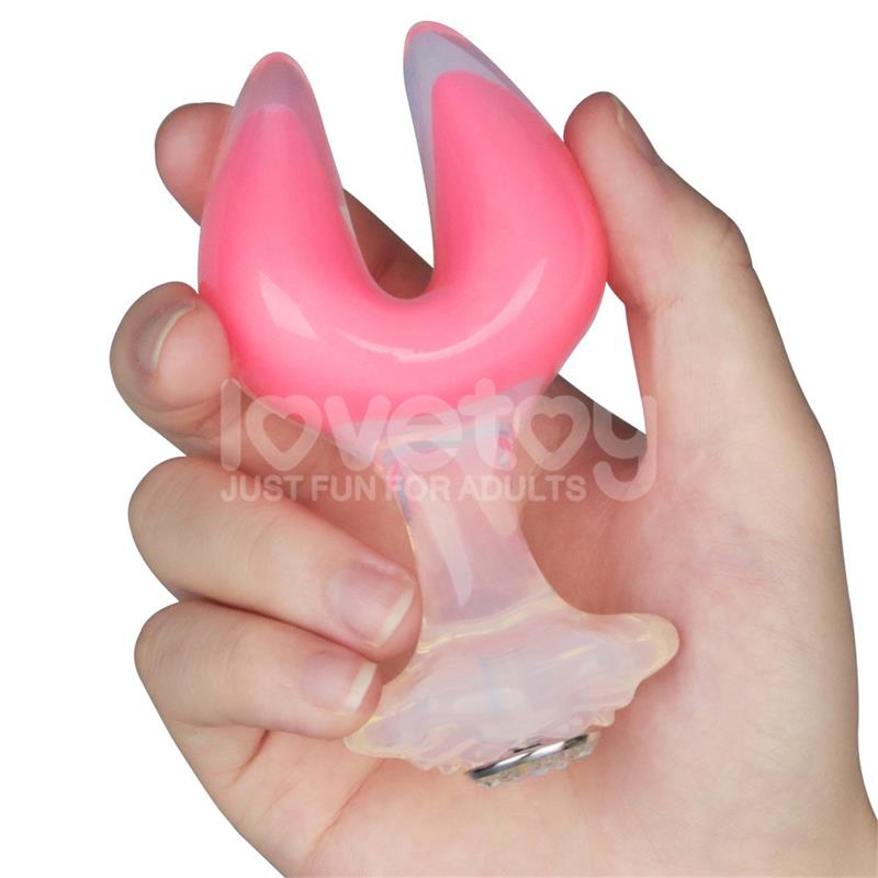 Gemoria Plug Anal Silicona Doble Punta Brilla en la Oscuridad