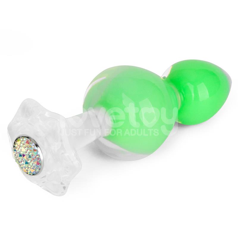 Gemoria Plug Anal Silicona Bola Interna Acero Brilla en la Oscuridad