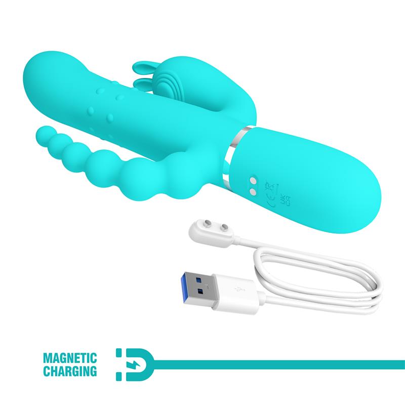 Cammy Vibrador con Bolas Rotadoras y Cadena Anal