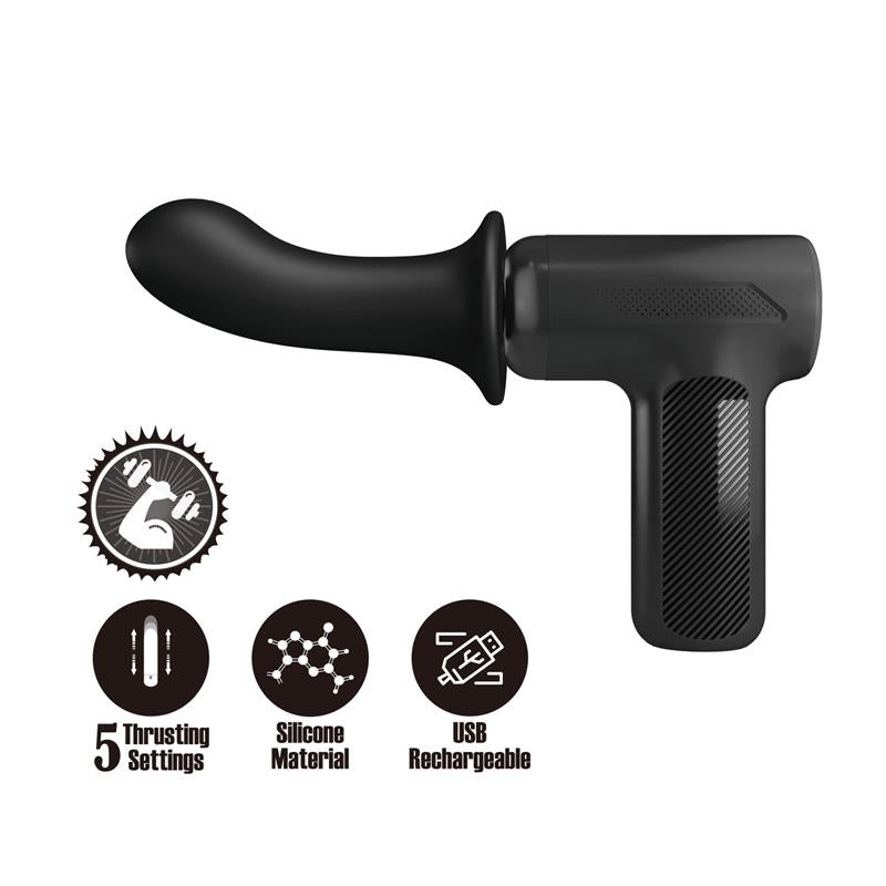 Dj Doctor Pistola de Masaje Dildo Funcion Empuje Negro