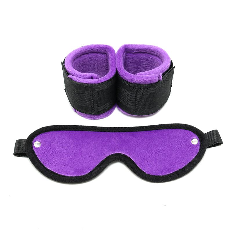Esposas y Mascara Ajustables Purpura