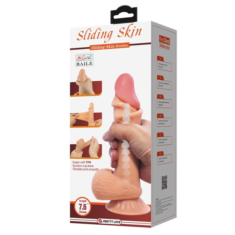 Dildo Realista con Piel Deslizante Retractil 194 cm