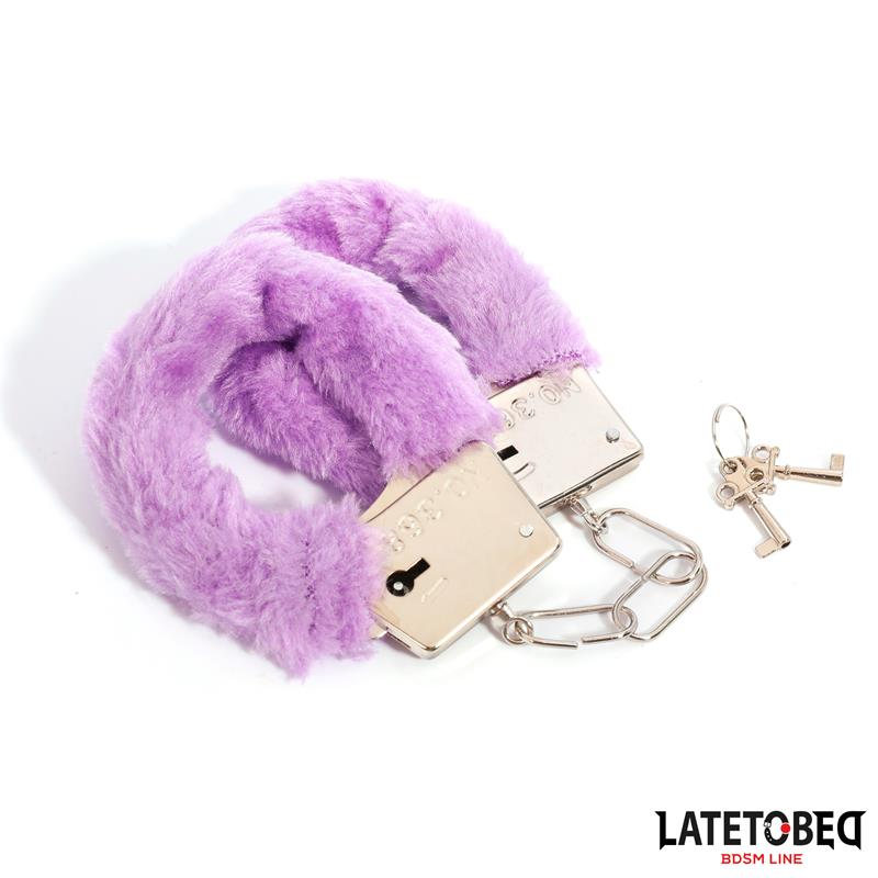 Esposas de Metal Furry de Pelo Purpura