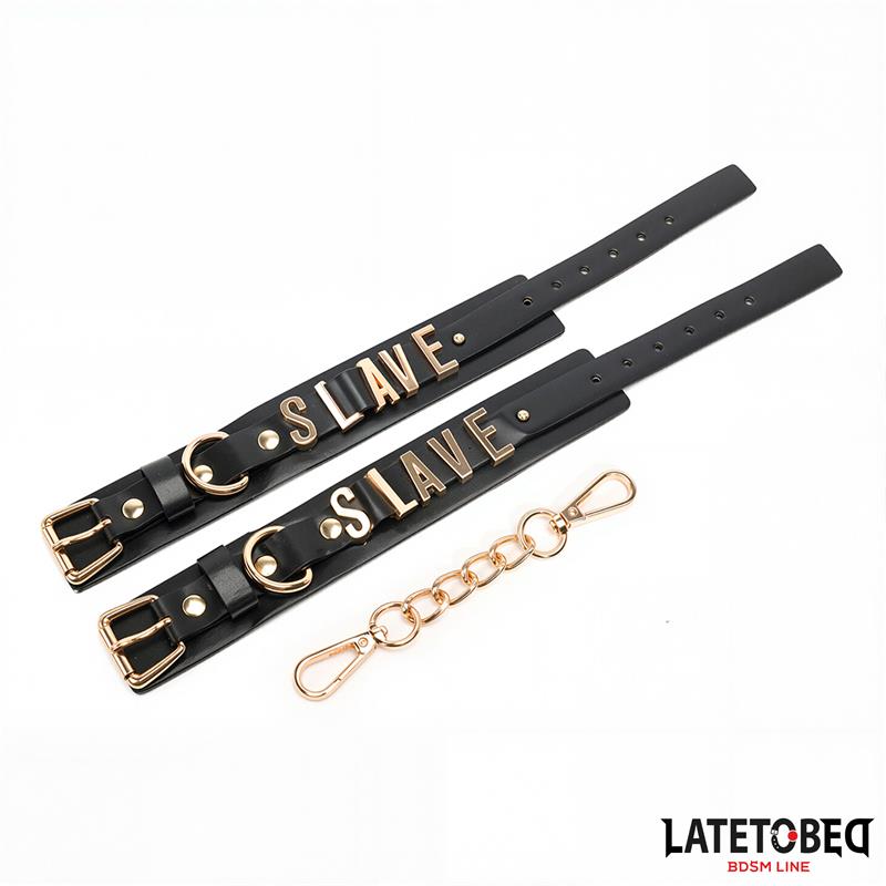 Esposas para Tobillos SLAVE con Cadena Dorada