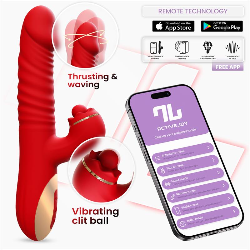 Ascen Vibrador con Thrusting y Waving y APP USB Magnetico