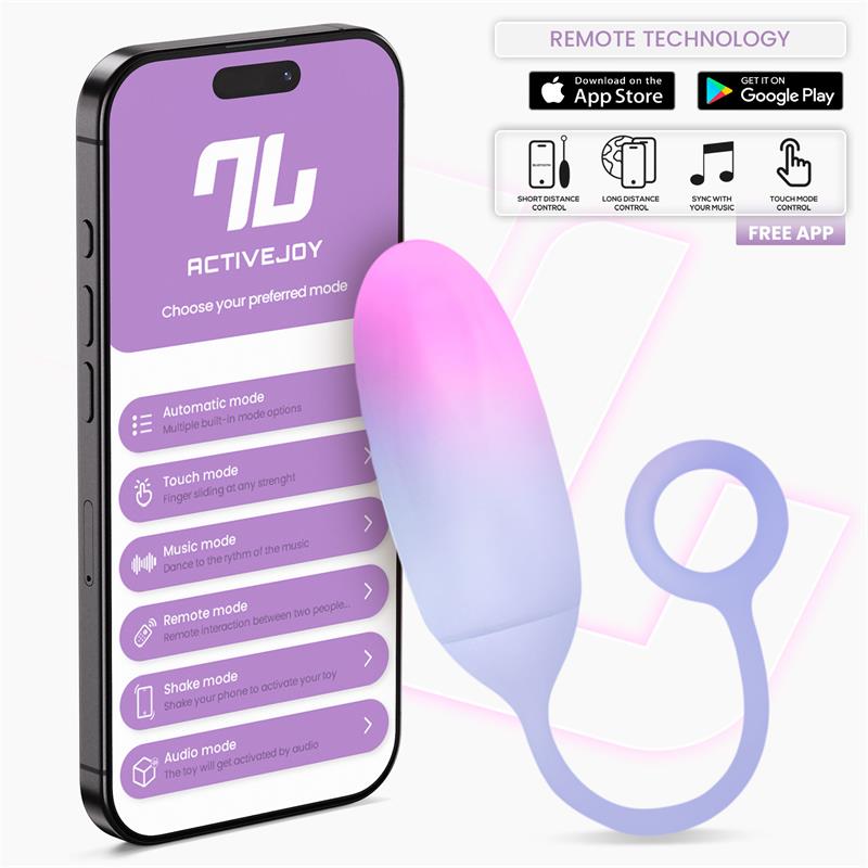 Huevo Silicona Doble Capa con APP Rosa Azul
