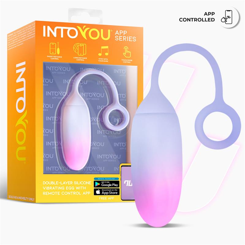 Huevo Silicona Doble Capa con APP Rosa Azul