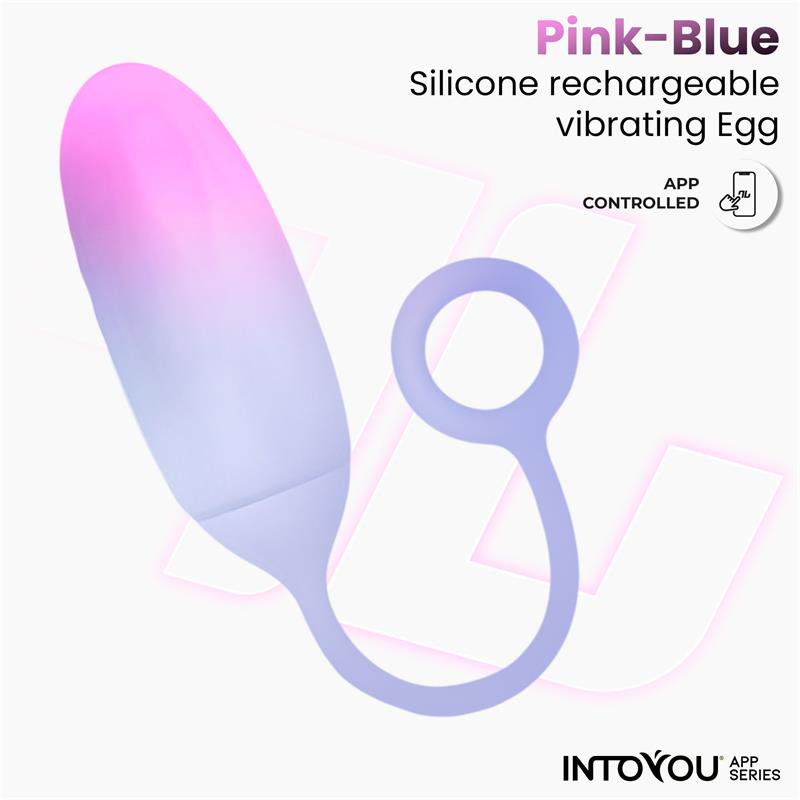 Huevo Silicona Doble Capa con APP Rosa Azul