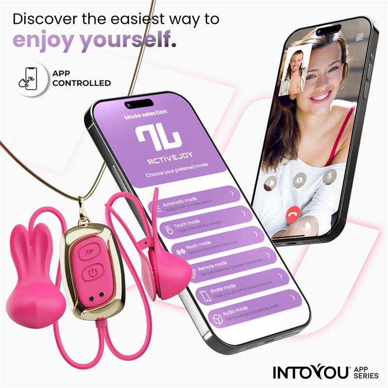 Tickly Pinzas para Pezones con Vibracion Control y Collar con APP