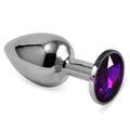 Plug Anal Plateado Rosebud Classic con Joya Purpura Talla S