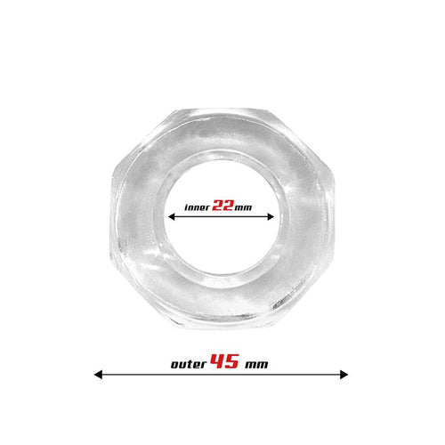 Anillo para el Pene Super Flexible Poligonal 22 cm Transparente