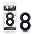 Anillo Doble para el Pene 100 Silicona Liquida 2 cm Negro